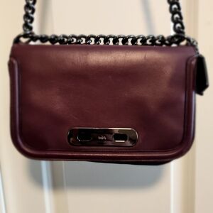 Elegant Burgundy Leather Chain Bag